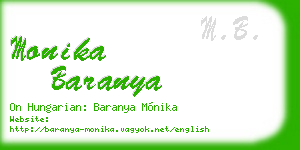 monika baranya business card